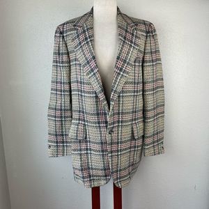 Classic Plaid Blazer - Black, White, Red